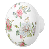 エレガントバラに金ゴールドが刻ま葉れた セラミックノブ (右)