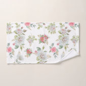 エレガントバラに金ゴールドが刻ま葉れた バスタオルセット (ハンドタオル)