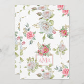 エレガントバラに金ゴールドが刻ま葉れた |モノグラム ノートカード (正面/裏面)