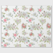 エレガントバラに金ゴールドが刻ま葉れた ラッピングペーパー (フラット)