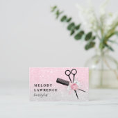 エレガントバラのグラデーションハサミ金ゴールド 名刺 (スタンド正面)