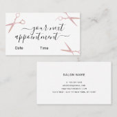 エレガントバラのスタイリッシュハサミ金ゴールド 予約カード (正面/裏面)