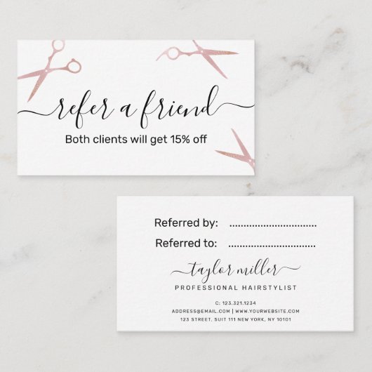 エレガントバラのスタイリッシュハサミ金ゴールド 紹介カード (正面/裏面)