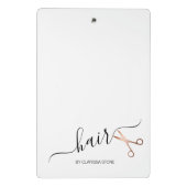 エレガントバラのモダンハサミ金ゴールド ミニクリップボード (裏面)