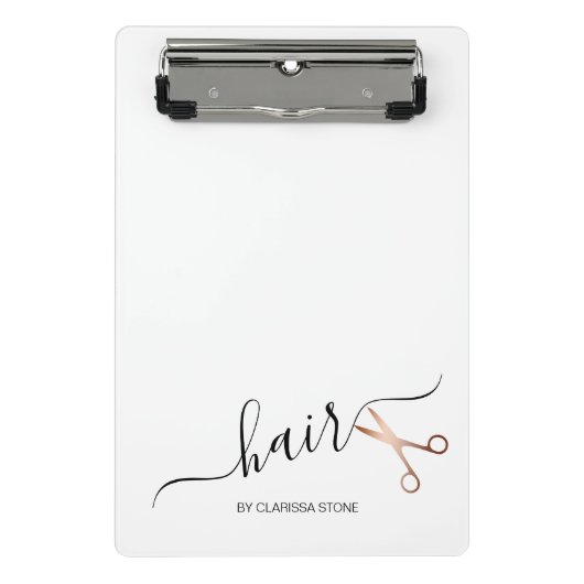 エレガントバラのモダンハサミ金ゴールド ミニクリップボード (正面)