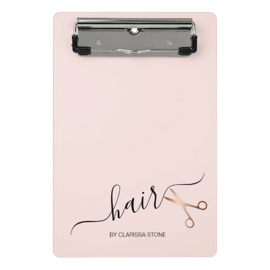 エレガントバラのモダンハサミ金ゴールド ミニクリップボード (正面)