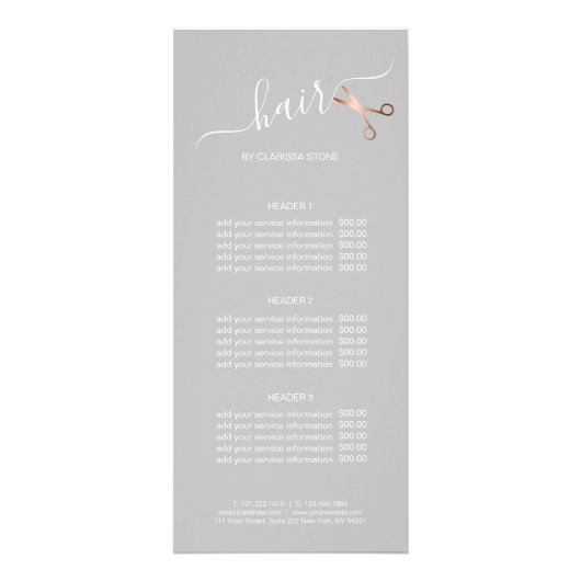 エレガントバラのモダンハサミ金ゴールド ラックカード (正面)