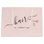 エレガントバラのモダンハサミ金ゴールド ラージペーパーバッグ (正面)