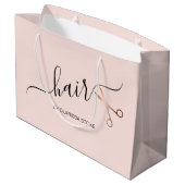 エレガントバラのモダンハサミ金ゴールド ラージペーパーバッグ (裏面アングル)