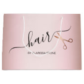 エレガントバラのモダンハサミ金ゴールド ラージペーパーバッグ (正面)