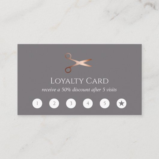 エレガントバラのモダンハサミ金ゴールド ロイヤリティカード (正面)