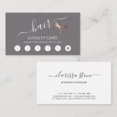 エレガントバラのモダンハサミ金ゴールド ロイヤリティカード (正面/裏面)