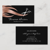 エレガントバラのモダンハサミ金ゴールド 名刺 (正面/裏面)