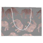 エレガントバラの澄ん金ゴールド部族ゾウパターン ラージペーパーバッグ (裏面)