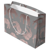 エレガントバラの澄ん金ゴールド部族ゾウパターン ラージペーパーバッグ (裏面アングル)