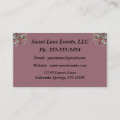 エレガントバラウェディングプランナー名刺 名刺 (裏面)