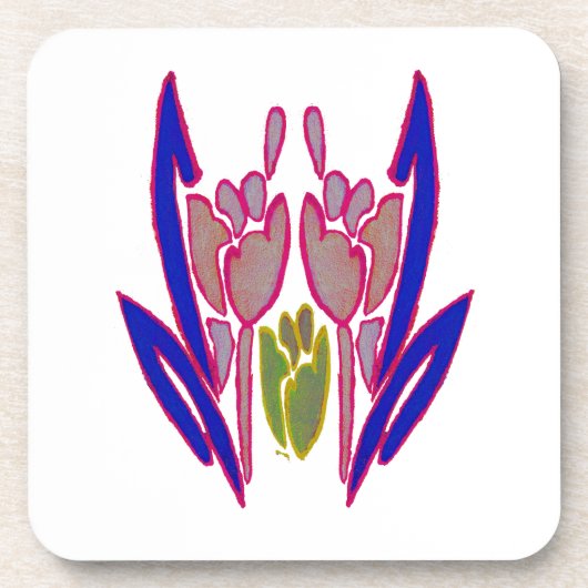 エレガントバラウォーターカラーアートプリント コースター (正面)