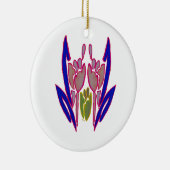 エレガントバラウォーターカラーアートプリント セラミックオーナメント (右)