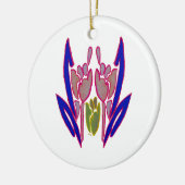 エレガントバラウォーターカラーアートプリント セラミックオーナメント (左)