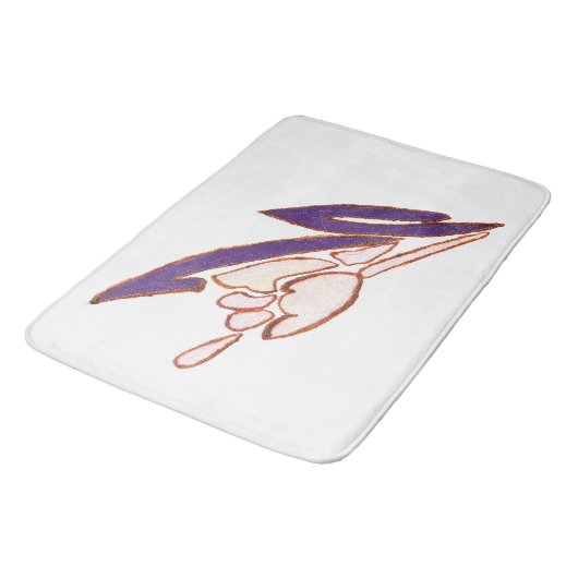 エレガントバラウォーターカラーアートプリント バスマット (アングル)