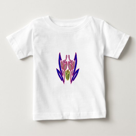 エレガントバラウォーターカラーアートプリント ベビーTシャツ (正面)