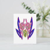 エレガントバラウォーターカラーアートプリント ポストカード (スタンド正面)