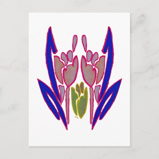 エレガントバラウォーターカラーアートプリント ポストカード (正面)