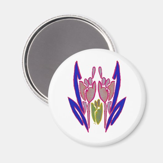 エレガントバラウォーターカラーアートプリント マグネット (正面/裏面)