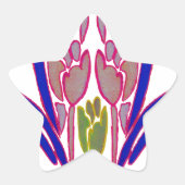 エレガントバラウォーターカラーアートプリント 星シール (正面)