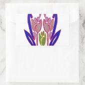 エレガントバラウォーターカラーアートプリント 長方形シール (バッグ)