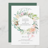 エレガントバラウォーターカラーガーランドフローラ結婚ズ セーブザデート (正面/裏面)