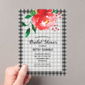 エレガントバラオンジンガムブライダルシャワー アクリル招待状 (インサイチュ (ポータブル))