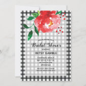 エレガントバラオンジンガムブライダルシャワー 招待状 (正面)