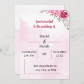 エレガントバラカスタマイズ結婚の 招待状 (正面/裏面)