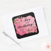 エレガントバラカスタムギフトステッカー スクエアシール (封筒)