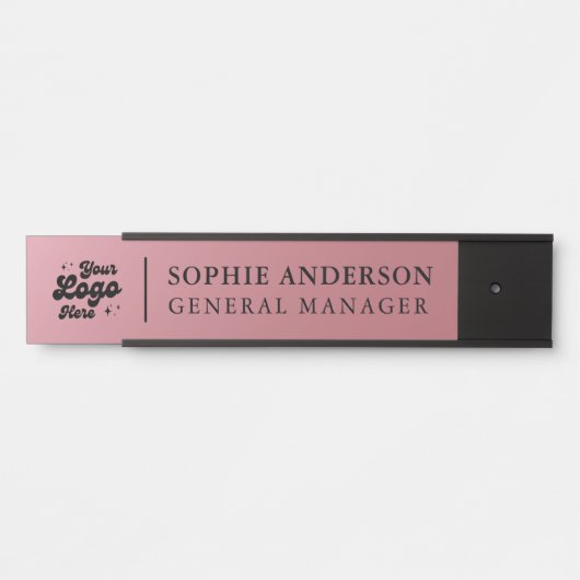 エレガントバラカスタム金ゴールドのロゴ名ジョブのタイトル サインプレート (正面)