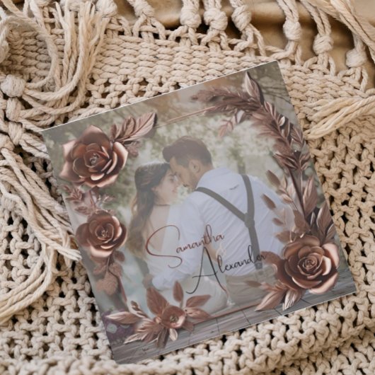 エレガントバラカスタム金ゴールドフォトラグジュアリー結婚ズ 招待状