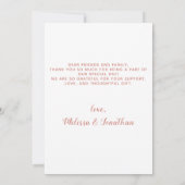 エレガントバラカスタム金ゴールドペットフォトドッグ結婚ズ サンキューカード (裏面)