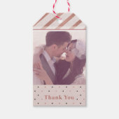 エレガントバラカスタム金ゴールド写真ありがとう ギフトタグ (正面)