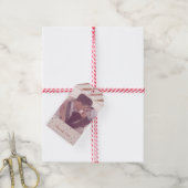 エレガントバラカスタム金ゴールド写真ありがとう ギフトタグ (より糸付き)