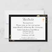 エレガントバラカソリッ結婚クのエンクロージャカード 招待状 (正面)