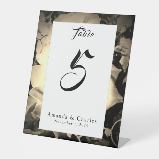 エレガントバラカソリッ結婚クのテーブル番号 台座サイン (正面)