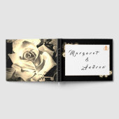 エレガントバラカソリッ結婚クの応答カード ゲストブック (全面)