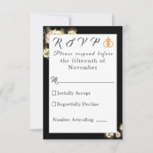 エレガントバラカソリッ結婚クの応答カード