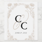 エレガントバラガーデントレリス書道モノグラム ワインラベル (シングルラベル)