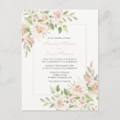 エレガントバラガーデンピンクフローラ結婚ズ インビテーションポストカード (正面)