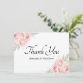 エレガントバラガーデンピンクフローラ結婚ズ サンキューカード (スタンド正面)