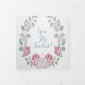 エレガントバラガーデンフローラ結婚リース 三つ折り招待状 (カバー)