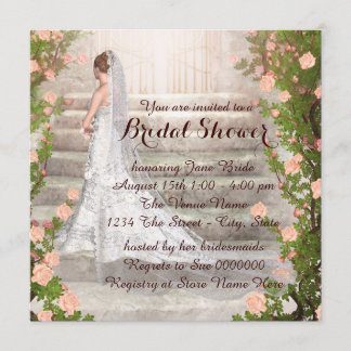 エレガントバラガーデンブライドブライダルシャワー 招待状