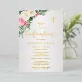 エレガントバラガーデン – 女の子の確認 – 金ゴールド 箔招待状 (立ち正面)